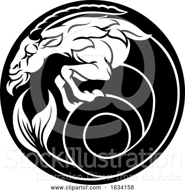 Vector Illustration of Capricorn Zodiac Horoscope Astrology Sign