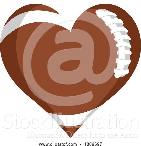 Vector Illustration of Cartoon American Football Ball Heart Shape Concept