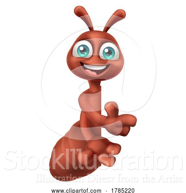 Vector Illustration of Cartoon Ant Insect Bug Cute Character Mascot