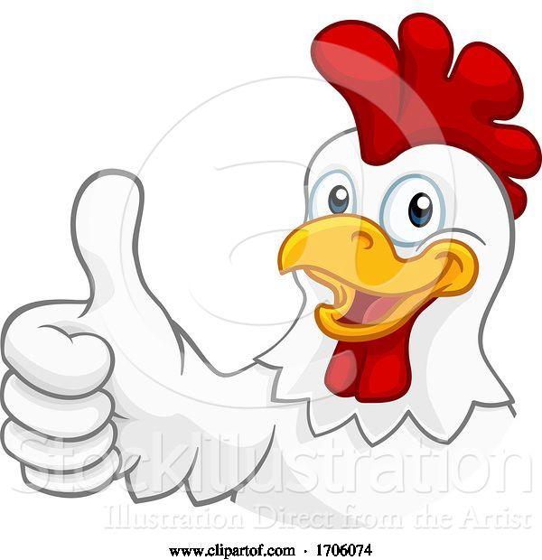 Vector Illustration of Cartoon Chicken Rooster Cockerel Character