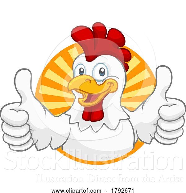 Vector Illustration of Cartoon Chicken Rooster Cockerel Character