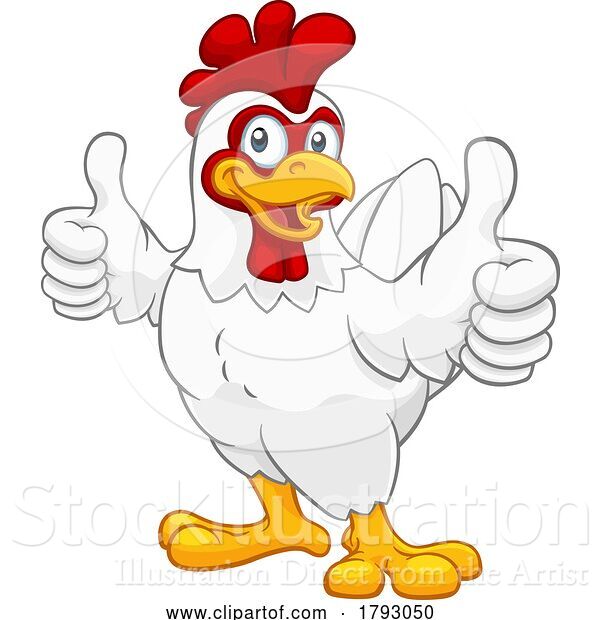 Vector Illustration of Cartoon Chicken Rooster Cockerel Character