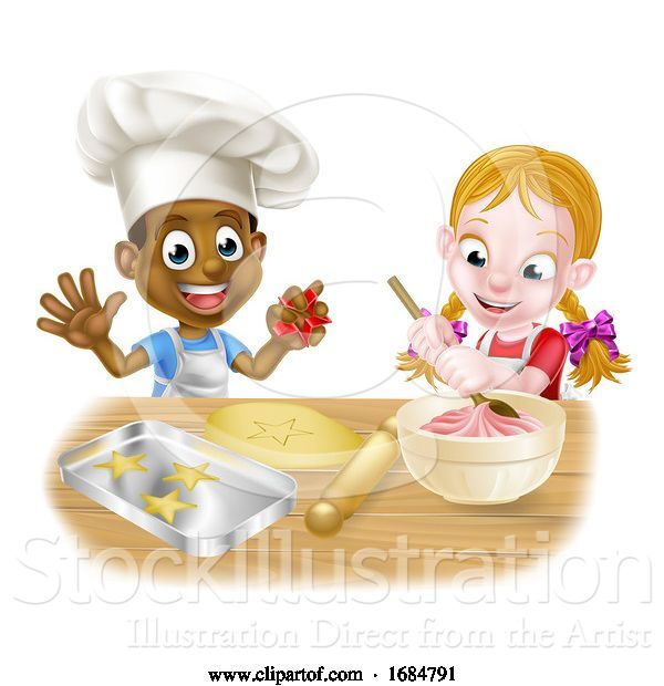 Vector Illustration of Cartoon Child Chefs