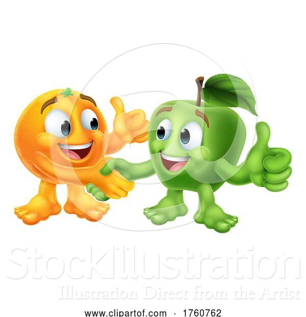 Vector Illustration of Cartoon Compare Apples and Oranges Contrast Conceptual