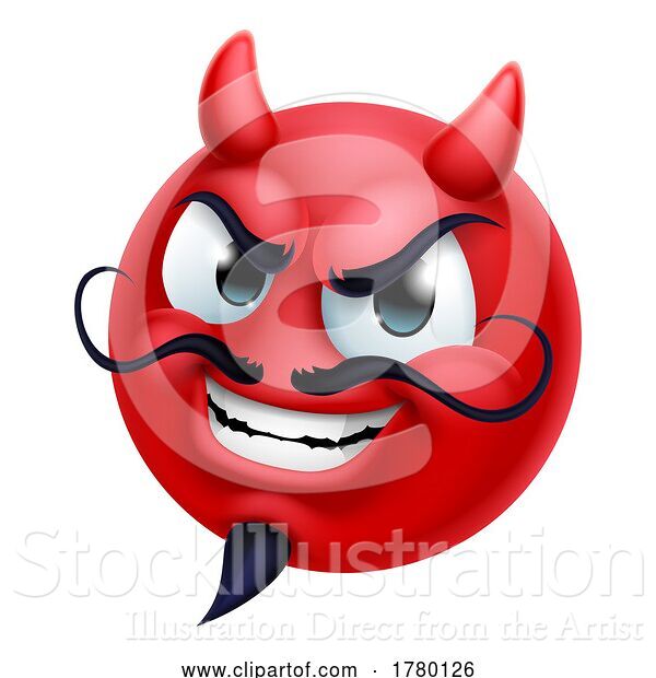 Vector Illustration of Cartoon Devil Emoji Emoticon Guy Face Icon Mascot
