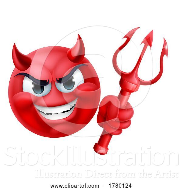 Vector Illustration of Cartoon Devil Emoji Emoticon Guy Face Icon Mascot