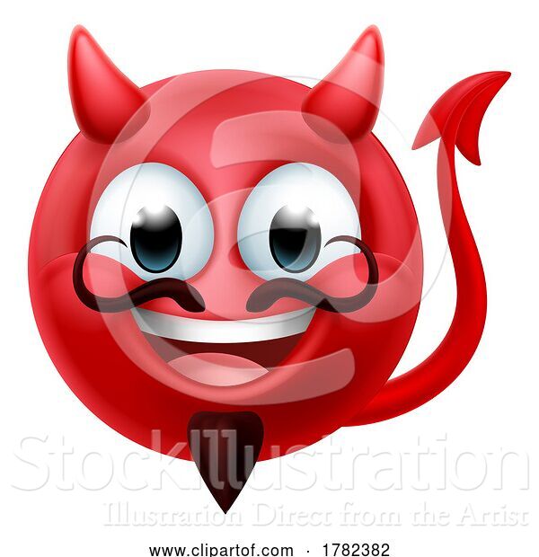 Vector Illustration of Cartoon Devil Emoji Emoticon Guy Face Icon Mascot