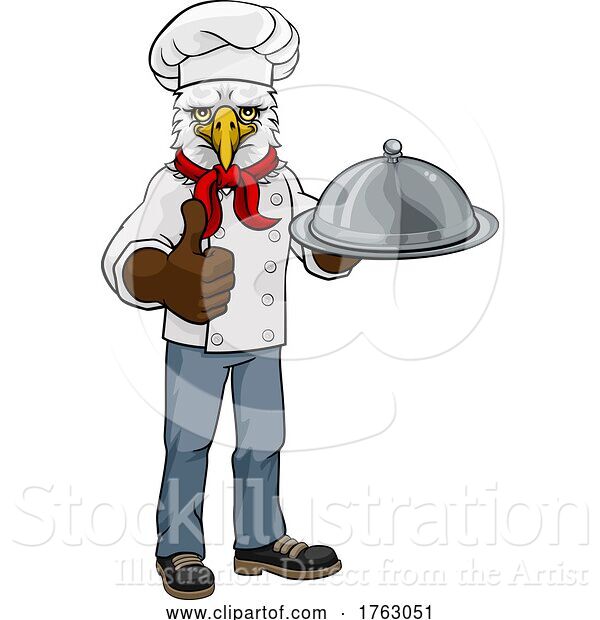 Vector Illustration of Cartoon Eagle Chef Mascot Character