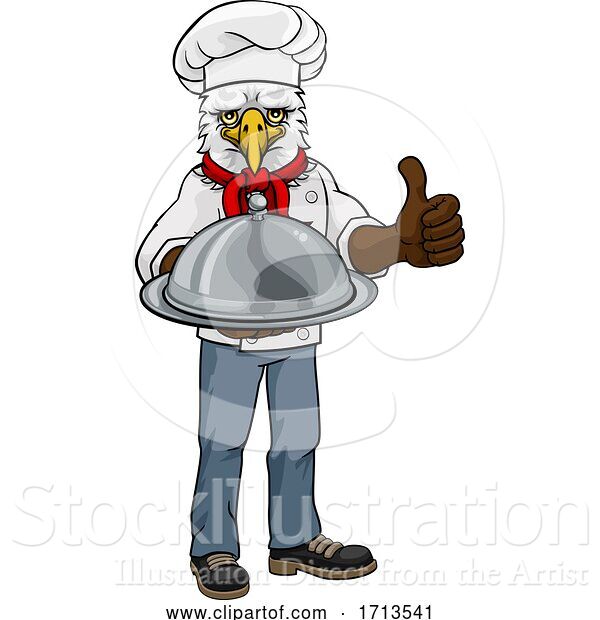 Vector Illustration of Cartoon Eagle Chef Mascot Thumbs up Character