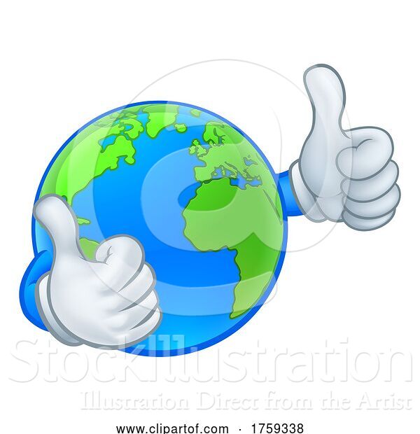 Vector Illustration of Cartoon Earth Globe World Mascot Character