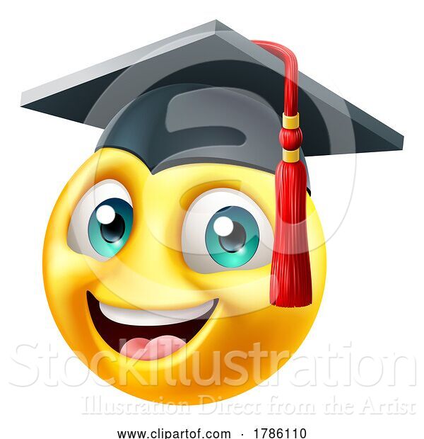 Vector Illustration of Cartoon Education School College Graduate Emoji Emoticon