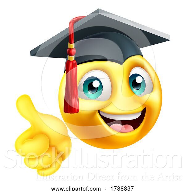 Vector Illustration of Cartoon Education School College Graduate Emoji Emoticon