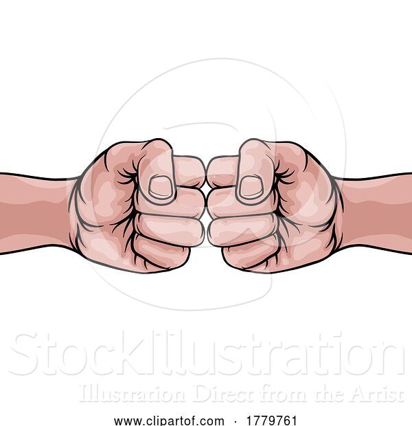 Vector Illustration of Cartoon Fist Bump Punch Fists Boxing Comic Pop Art Cartoon