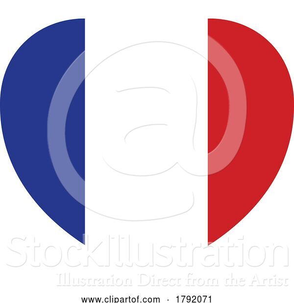 Vector Illustration of Cartoon France French Flag Heart Concept