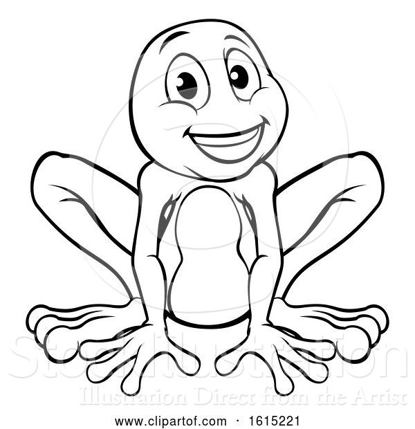 Vector Illustration of Cartoon Frog Character