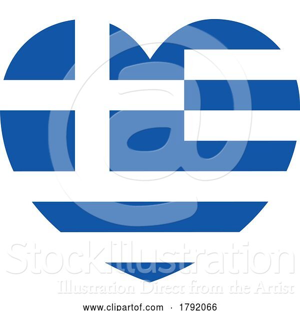 Vector Illustration of Cartoon Greek Greece Flag Heart Concept
