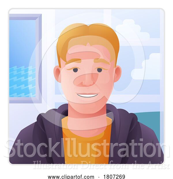 Vector Illustration of Cartoon Guy Profile Illustration Internet Call Avatar