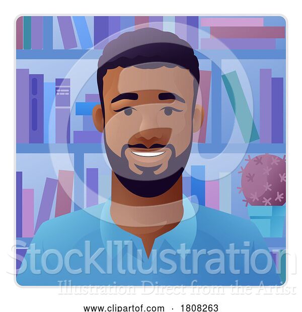 Vector Illustration of Cartoon Guy Profile Illustration Internet Call Avatar