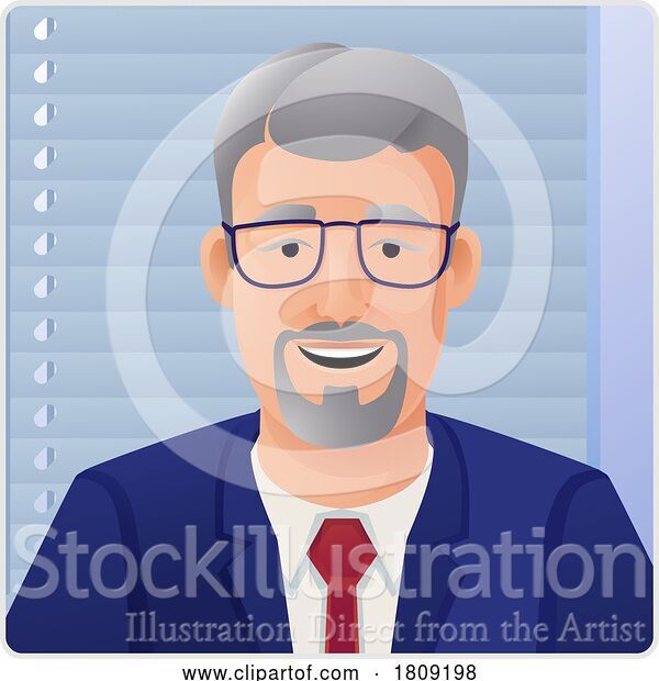 Vector Illustration of Cartoon Guy Profile Illustration Internet Call Avatar