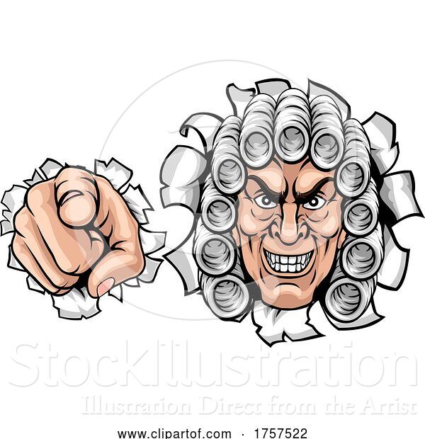 Vector Illustration of Cartoon Judge Character