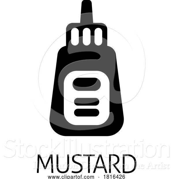 Vector Illustration of Cartoon Ketchup or Mustard Sauce Bottle Food Allergy Icon