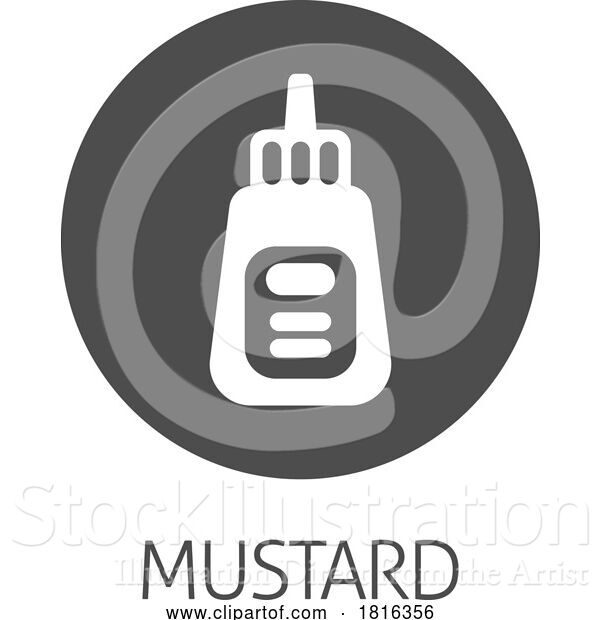 Vector Illustration of Cartoon Ketchup or Mustard Sauce Bottle Food Allergy Icon