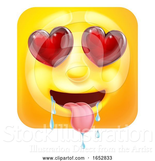 Vector Illustration of Cartoon Love or Lust Emoji Emoticon Icon Character
