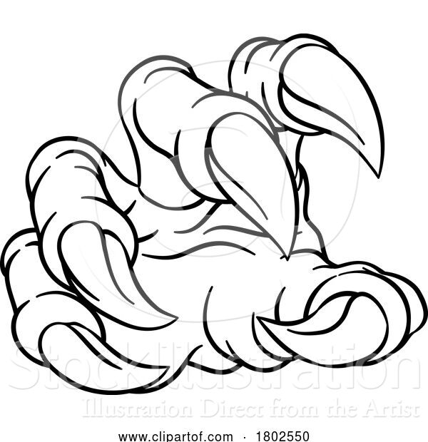 Vector Illustration of Cartoon Monster Claw Dinosaur Dragon Talon Hand