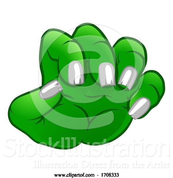 Vector Illustration of Cartoon Monster Claw Hand