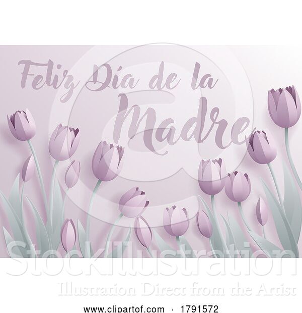 Vector Illustration of Cartoon Mothers Day Spanish Feliz Dia De La Madre Design