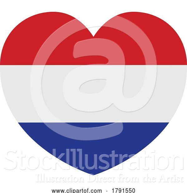 Vector Illustration of Cartoon Netherlands Dutch Flag Heart Concept