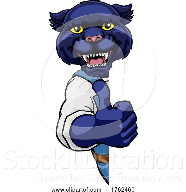 Vector Illustration of Cartoon Panther Mascot Decorator Gardener Handyman Worker