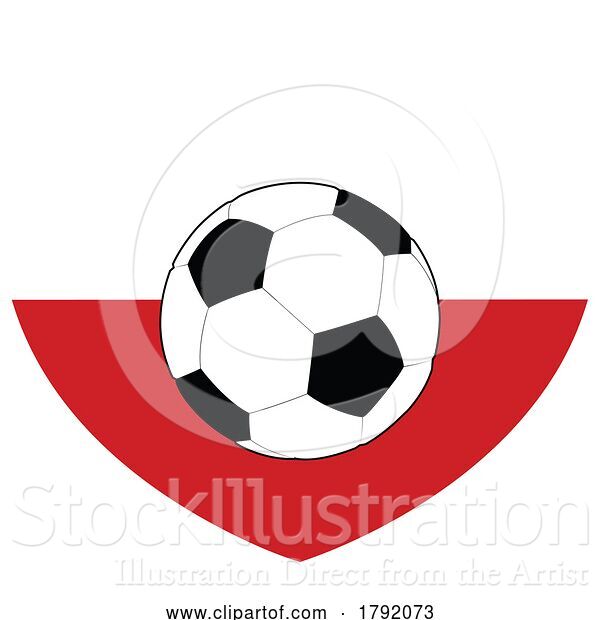 Vector Illustration of Cartoon Poland Polish Flag Soccer Football Heart