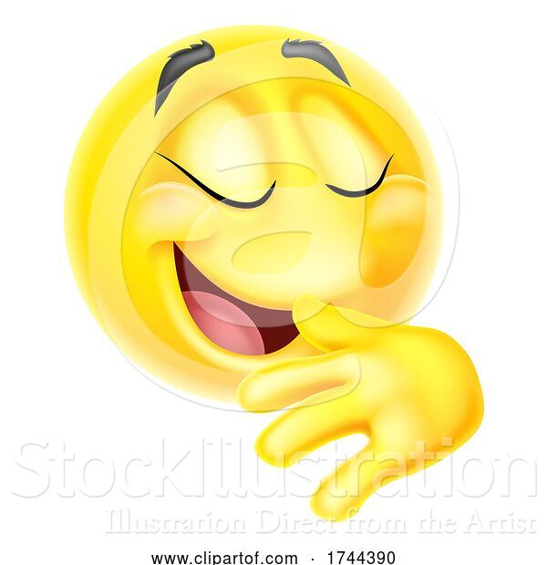 Vector Illustration of Cartoon Proud Pleased Emoticon Emoji Face Icon