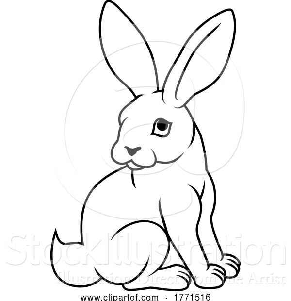 Vector Illustration of Cartoon Rabbit Chinese Zodiac Horoscope Animal Year Sign