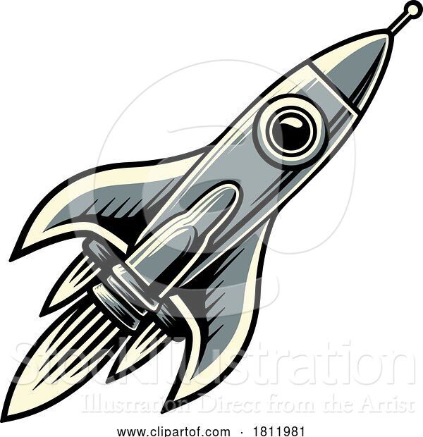 Vector Illustration of Cartoon Rocket