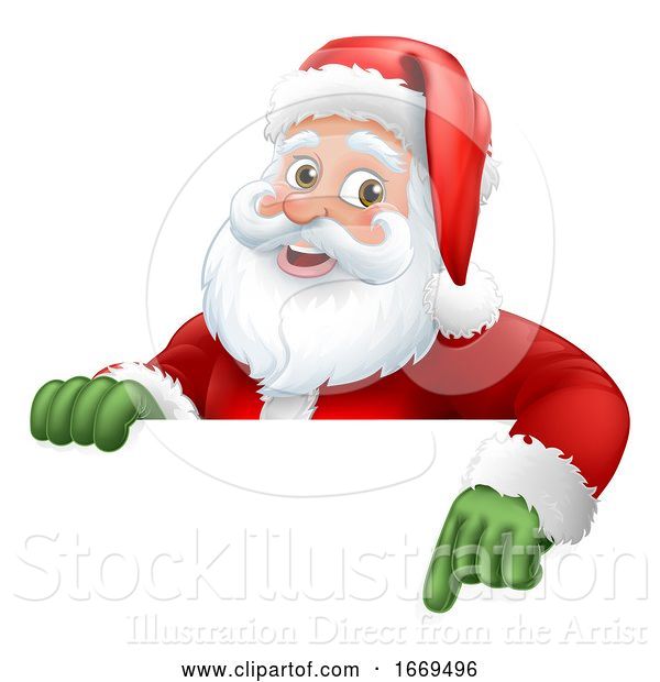 Vector Illustration of Cartoon Santa Claus Christmas Character