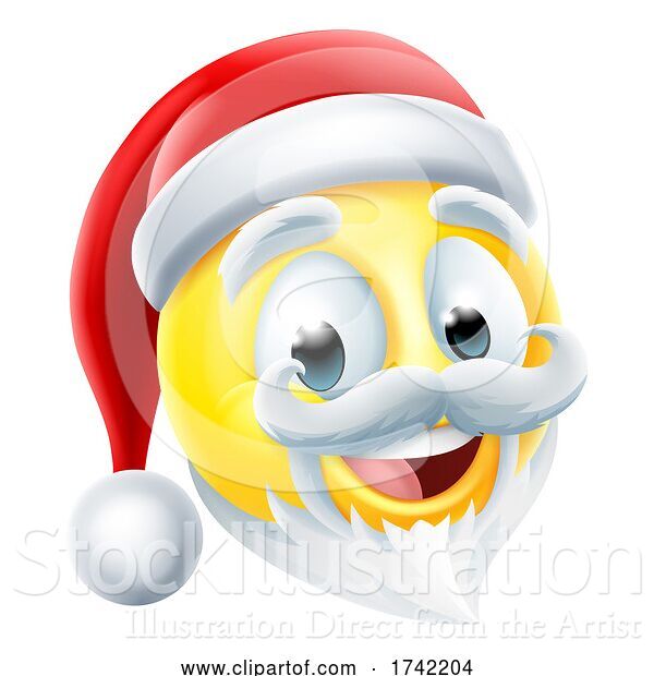 Vector Illustration of Cartoon Santa Claus Christmas Happy Emoticon Icon
