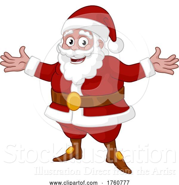 Vector Illustration of Cartoon Santa Claus Christmas Mascot