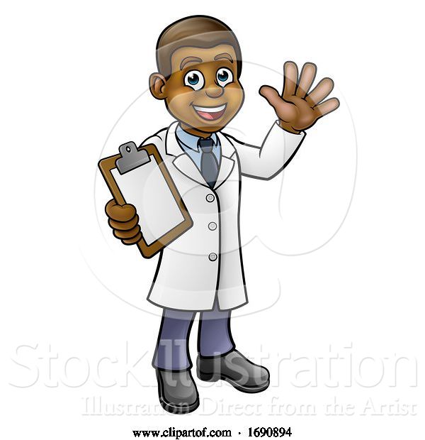 Vector Illustration of Cartoon Scientist or Lab Technician Character