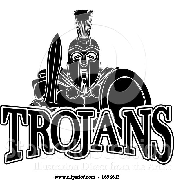 Vector Illustration of Cartoon Spartan Trojan Sports Mascot