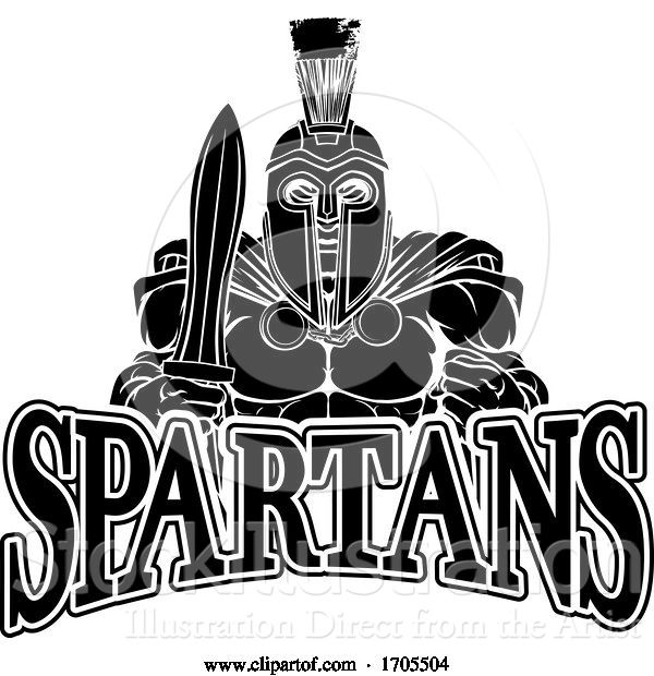 Vector Illustration of Cartoon Spartan Trojan Sports Mascot