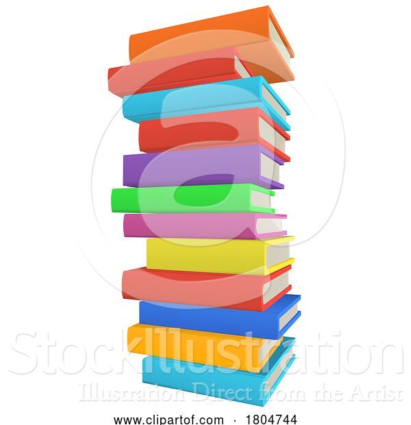 Vector Illustration of Cartoon Stack Pile of Books Illustration