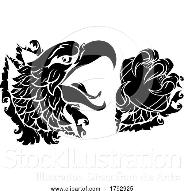 Vector Illustration of Cartoon Swooping Eagle