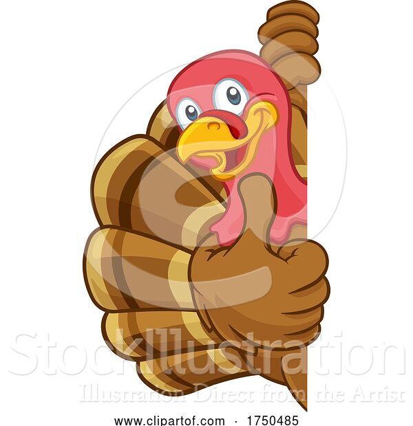 Vector Illustration of Cartoon Turkey Thanksgiving or Christmas Character