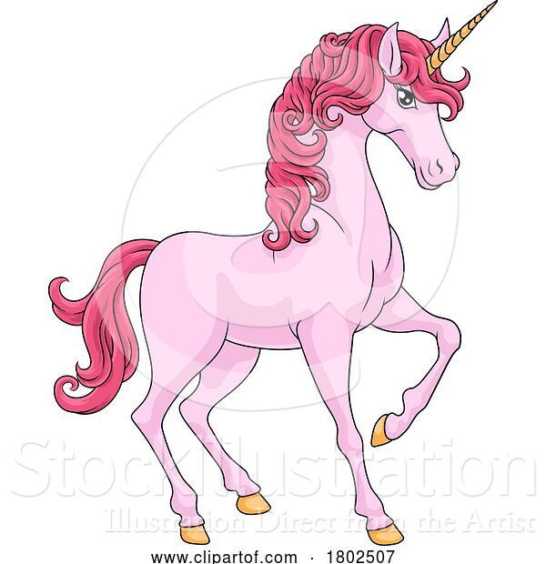 Vector Illustration of Cartoon Unicorn Horse Animal Mascot from Myth