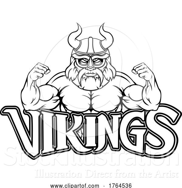 Vector Illustration of Cartoon Viking Sports Mascot