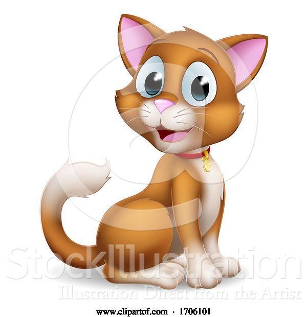 Vector Illustration of Cat Pet Kitten Cute Animal Character