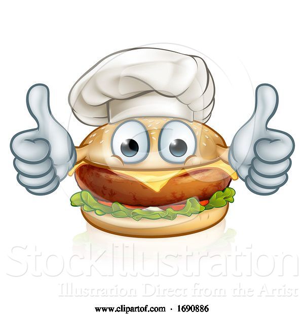 Vector Illustration of Character Burger Food Mascot