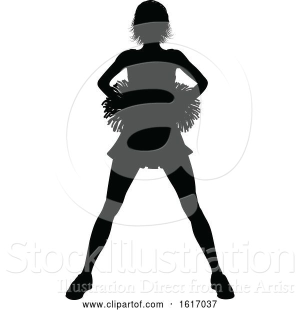 Vector Illustration of Cheerleader Silhouette